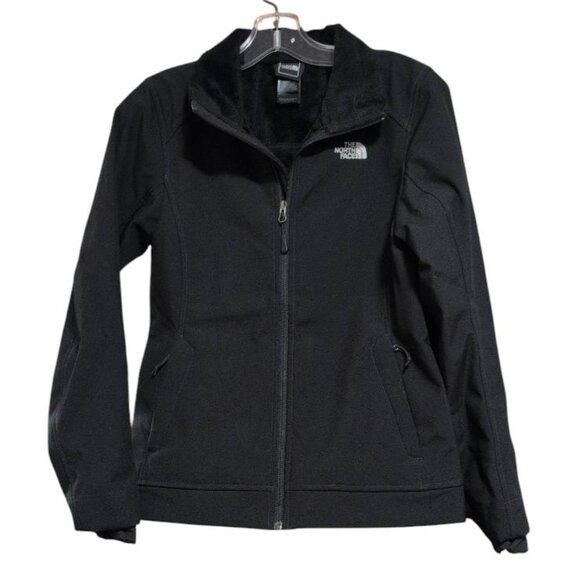 The North Face Windwall Jacket in Black Fur Lined with zip up Pockets Full Zip - Picture 1 of 7